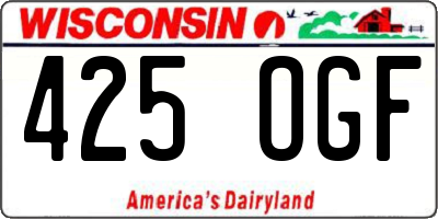 WI license plate 425OGF