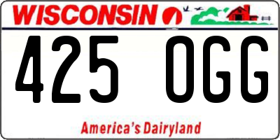 WI license plate 425OGG
