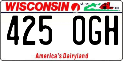 WI license plate 425OGH
