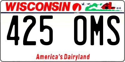 WI license plate 425OMS