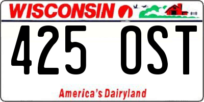 WI license plate 425OST