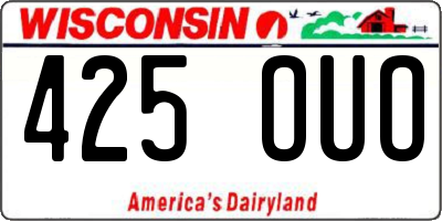 WI license plate 425OUO