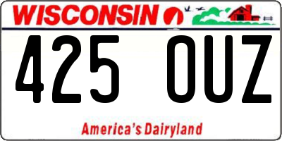 WI license plate 425OUZ