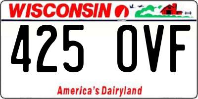 WI license plate 425OVF