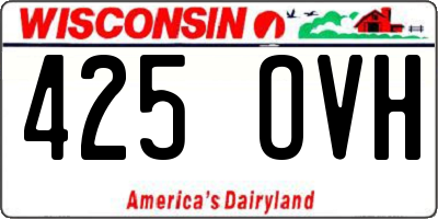 WI license plate 425OVH