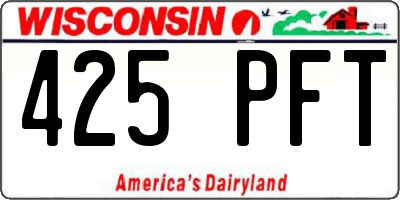 WI license plate 425PFT