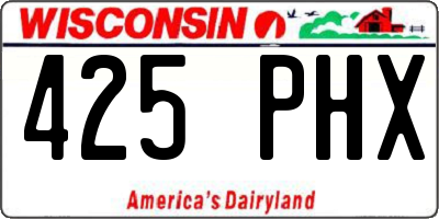 WI license plate 425PHX