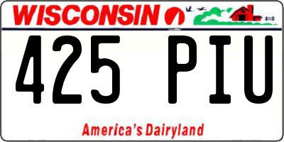 WI license plate 425PIU