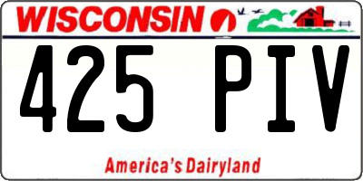 WI license plate 425PIV