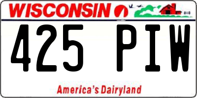 WI license plate 425PIW