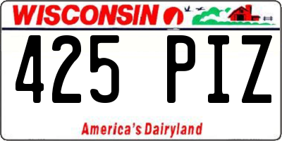 WI license plate 425PIZ