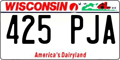 WI license plate 425PJA