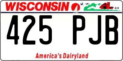 WI license plate 425PJB