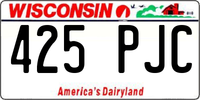 WI license plate 425PJC