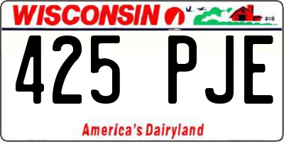 WI license plate 425PJE