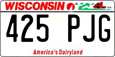 WI license plate 425PJG