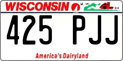 WI license plate 425PJJ