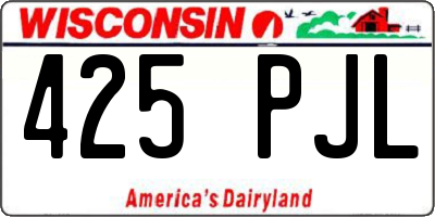 WI license plate 425PJL
