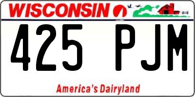 WI license plate 425PJM