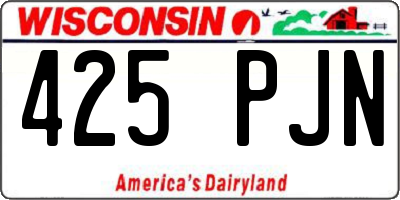 WI license plate 425PJN