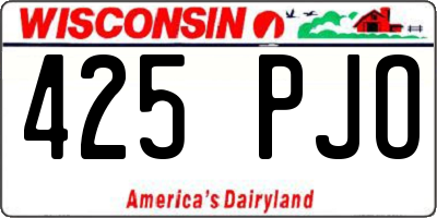 WI license plate 425PJO