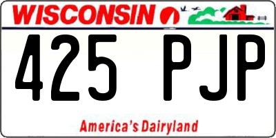 WI license plate 425PJP
