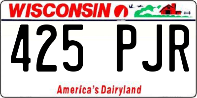 WI license plate 425PJR