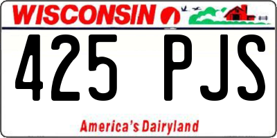 WI license plate 425PJS