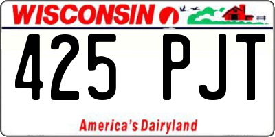 WI license plate 425PJT