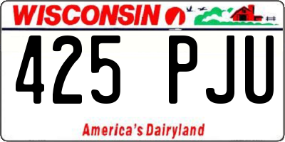 WI license plate 425PJU