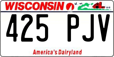 WI license plate 425PJV