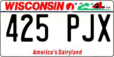 WI license plate 425PJX