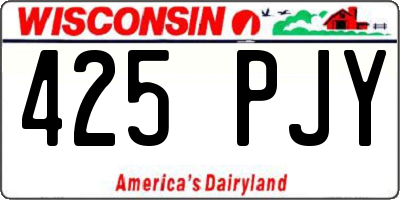 WI license plate 425PJY