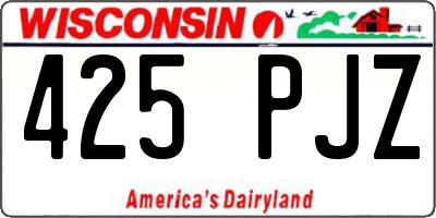 WI license plate 425PJZ