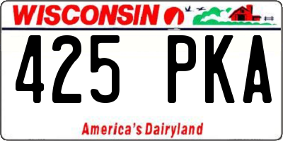 WI license plate 425PKA