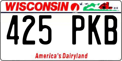 WI license plate 425PKB