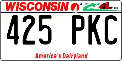 WI license plate 425PKC