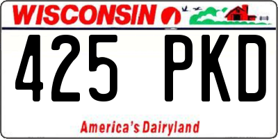 WI license plate 425PKD