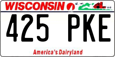 WI license plate 425PKE