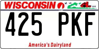 WI license plate 425PKF