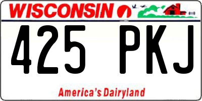 WI license plate 425PKJ