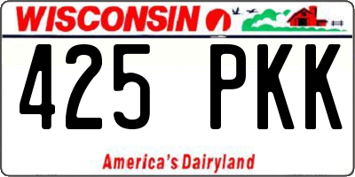 WI license plate 425PKK