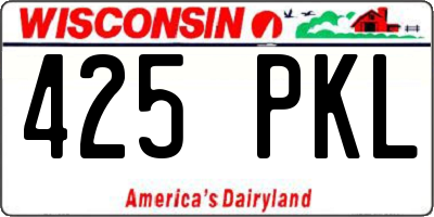 WI license plate 425PKL