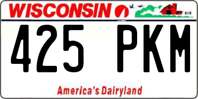WI license plate 425PKM