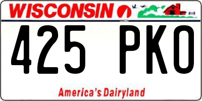WI license plate 425PKO