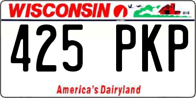WI license plate 425PKP