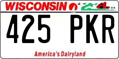WI license plate 425PKR