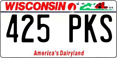 WI license plate 425PKS