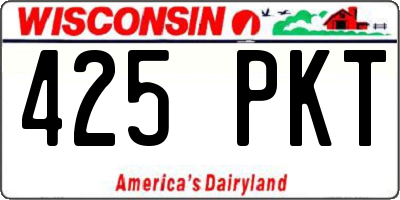 WI license plate 425PKT