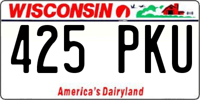 WI license plate 425PKU